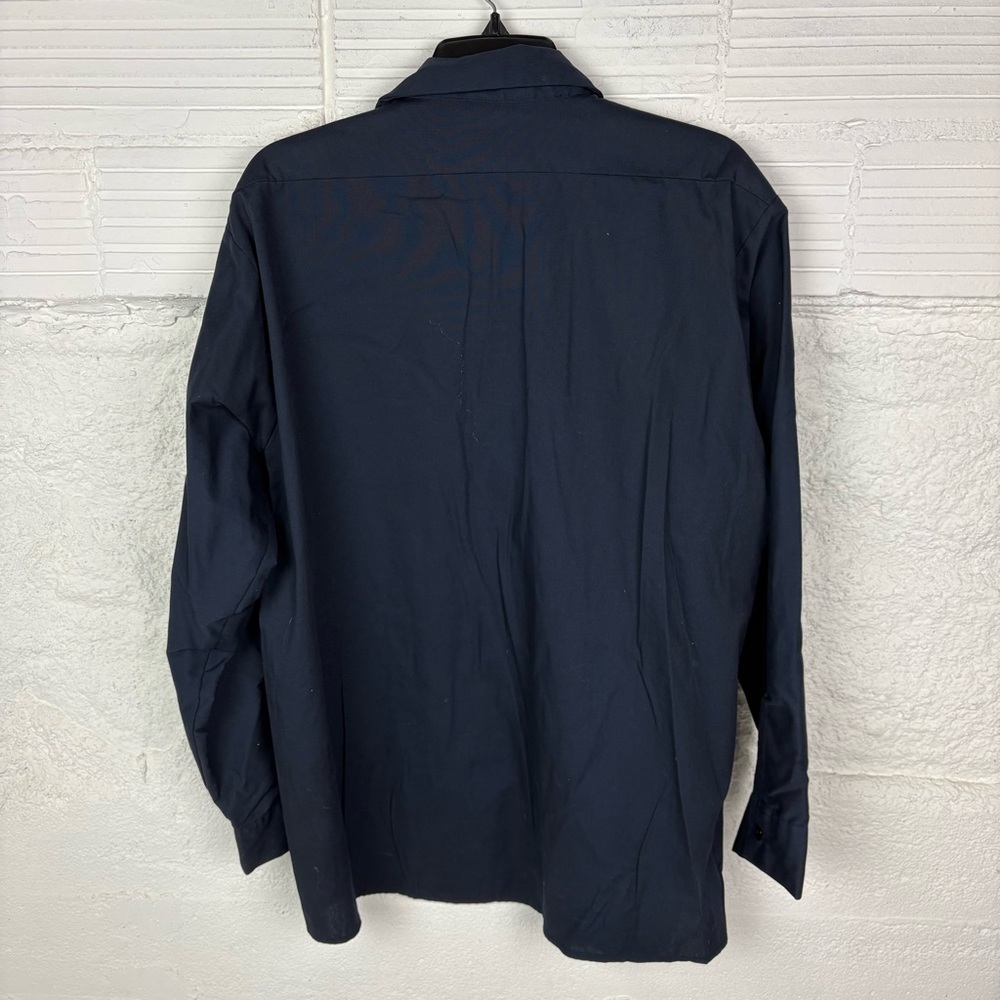 CINTAS comfort flex navy collar button up WHITMER AUTOMOTIVE shirt size large - Picture 4 of 7